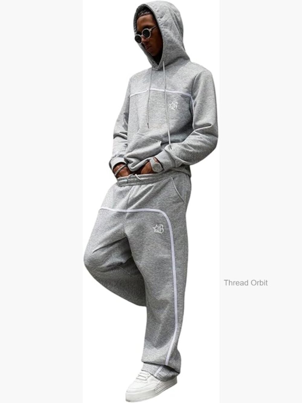 Men's 2 Piece Cotton Blend Sweatsuit Hoodie and Joggers Set